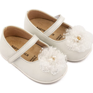 Γοβάκι Μονή Μπαρέτα Χειροποίητο Διακοσμητικό Λουλούδι PRI2660 Εκρού