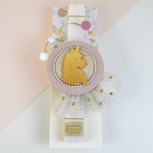 Πασχαλινή Λαμπάδα Κορίτσι - Χρυσός Μονόκερος Unicorn