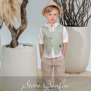 Stova Bambini Λινό Βαπτιστικό Σύνολο SS26 B2