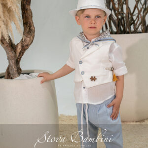 Stova Bambini Λινό/Βαμβακερό Βαπτιστικό Σύνολο SS26 B9