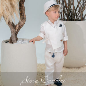 Stova Bambini Λινό Βαπτιστικό Σύνολο SS26 B14