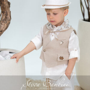Stova Bambini Λινό/Βαμβακερό Βαπτιστικό Σύνολο SS26 B5