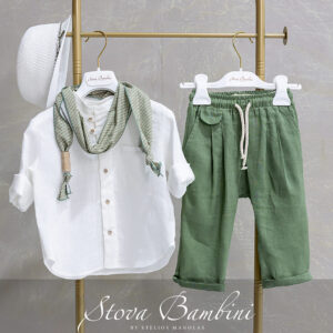 Stova Bambini Λινό Βαπτιστικό Σύνολο SS26 B33