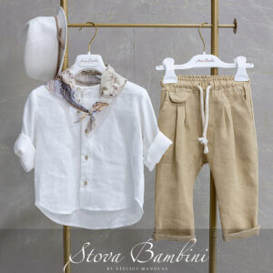 Stova Bambini Λινό Βαπτιστικό Σύνολο SS26 B29