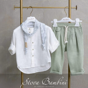 Stova Bambini Λινό Βαπτιστικό Σύνολο SS26 B28