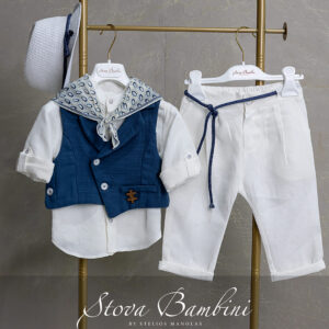 Stova Bambini Λινό/Βαμβακερό Βαπτιστικό Σύνολο SS26 B10