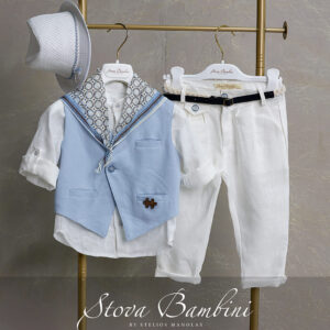 Stova Bambini Λινό Βαπτιστικό Σύνολο SS26 B3