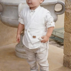Stova Bambini Λινό Βαπτιστικό Σύνολο SS26 B18